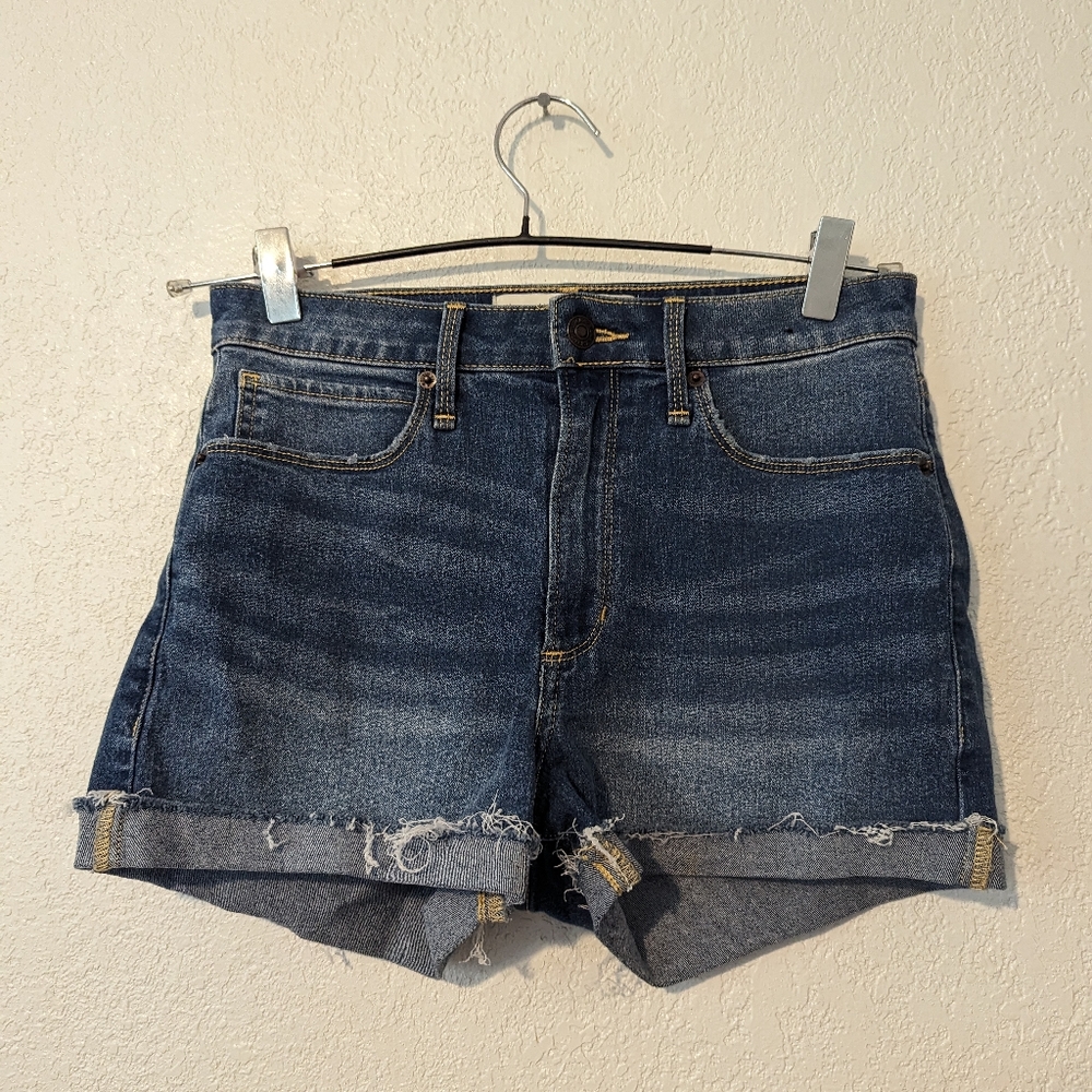 Abercrombie &Fitch high rise jean shorts.